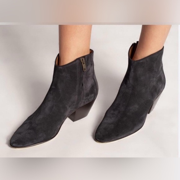 Isabel Marant Blue Suede DACKEN ANKLE Booties Boots Shoes Size 38 $770 - Picture 1 of 14